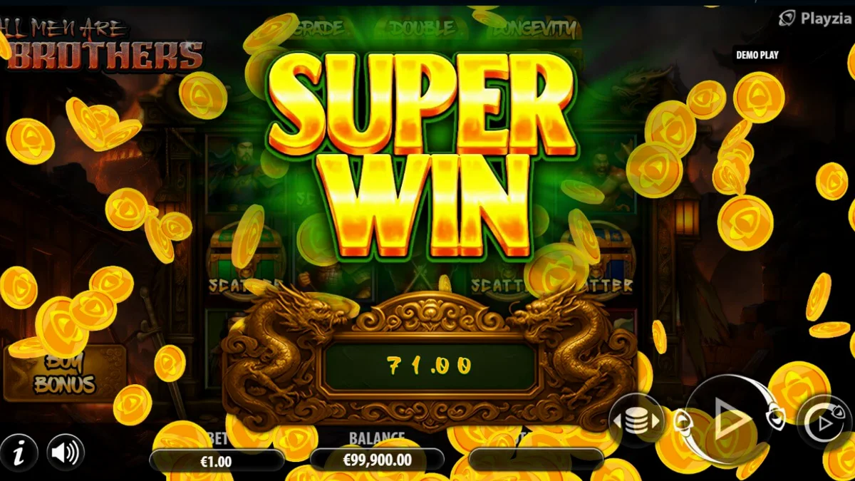 Interface do slot All Men Are Brothers em um smartphone
